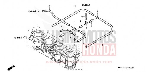 THROTTLE BODY (TUBING) (X/Y) CBR1100XXX de 1999